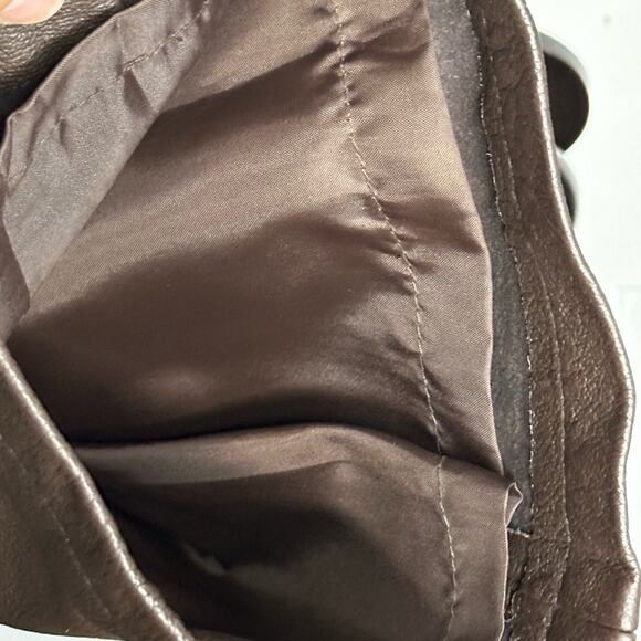 Newport News Brown Leather Lined Pants trousers size 8 30 x 30” - Picture 6 of 12